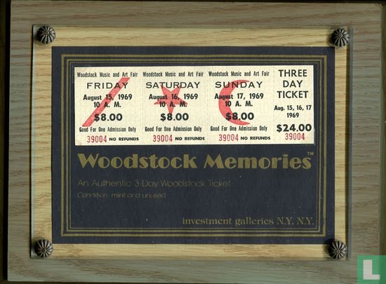 Woodstock 1969 - 3 day ticket