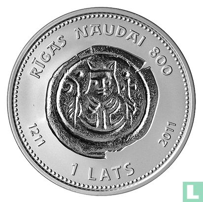 Latvia 1 lats 2011 (PROOF) ''800 year coins right Riga'' - Image 1