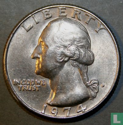 Verenigde Staten ¼ dollar 1974 (D) - Afbeelding 1