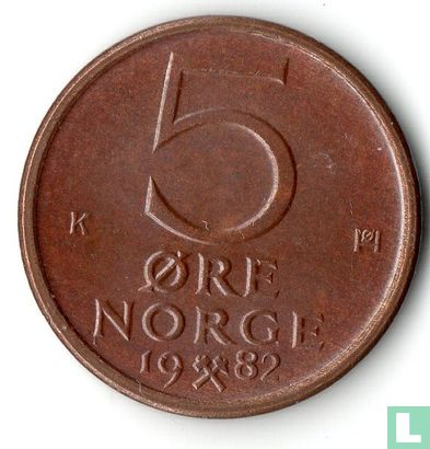 Noorwegen 5 øre 1982 - Afbeelding 1