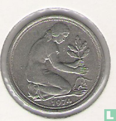 Allemagne 50 pfennig 1974 (F - petit F) - Image 1