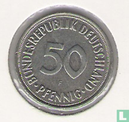 Deutschland 50 Pfennig 1974 (F - kleine F) - Bild 2