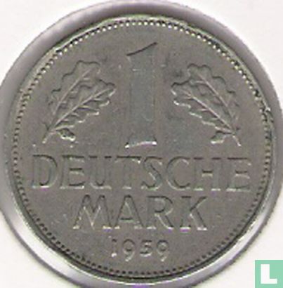 Allemagne 1 mark 1959 (J) - Image 1