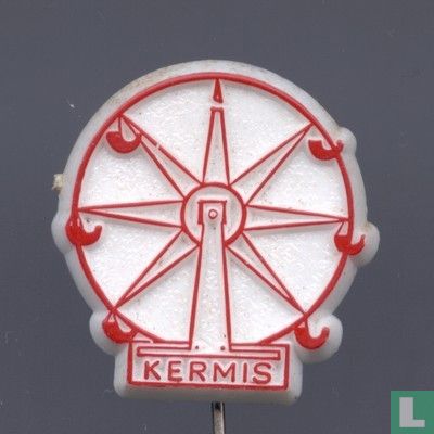 Kermis (Ferris wheel) [red on white]