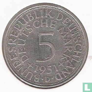 Germany 5 mark 1951 (D) - Image 1