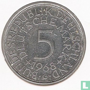Germany 5 mark 1968 (G) - Image 1