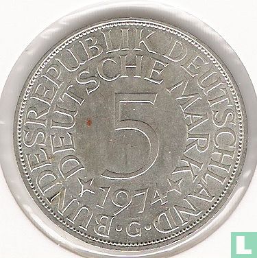 Allemagne 5 mark 1974 (G) - Image 1