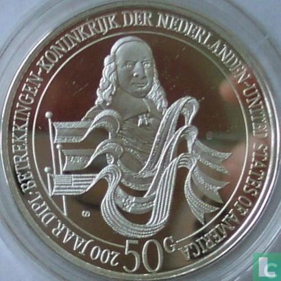 Nederlandse Antillen 50 gulden 1982 (PROOF) "200 years of diplomatic relations with the USA" - Afbeelding 2