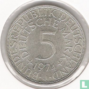Duitsland 5 mark 1974 (J) - Afbeelding 1
