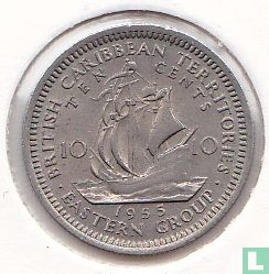 Territoires britanniques des Caraïbes 10 cents 1955 - Image 1