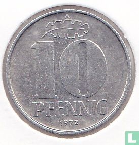 GDR 10 pfennig 1972 - Image 1