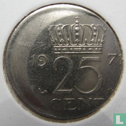 Netherlands 25 cent 1971 (misstrike) - Image 1