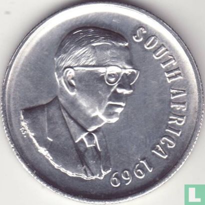 South Africa 1 rand 1969 (SOUTH AFRICA) "The end of Dr. Theophilus Ebenhaezer Dönges' presidency" - Image 1