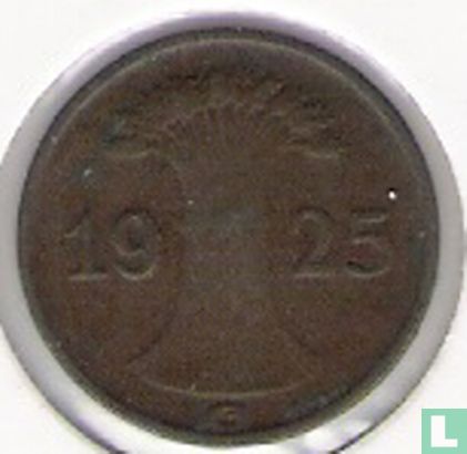 Duitse Rijk 1 reichspfennig 1925 (G) - Afbeelding 1