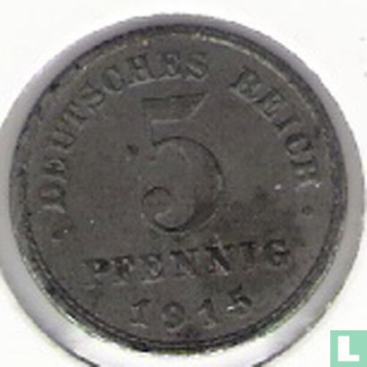 German Empire 5 pfennig 1915 (J - zinced iron) - Image 1