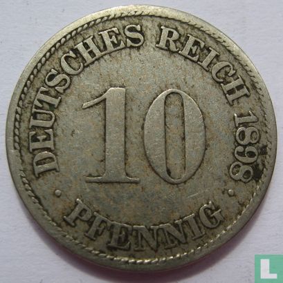 Empire allemand 10 pfennig 1898 (F) - Image 1
