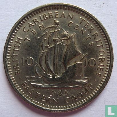 Territoires britanniques des Caraïbes 10 cents 1965 - Image 1