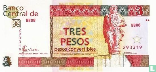 Cuba 3 Pesos 2006 - Image 1