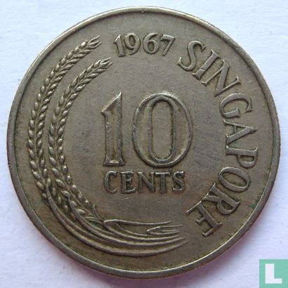 Singapour 10 cents 1967 - Image 1