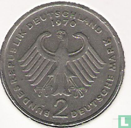 Allemagne 2 mark 1970 (J - Theodor Heuss) - Image 1