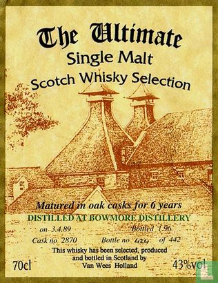 Whisky Label Bowmore 6 y.o. Ultimate Selection