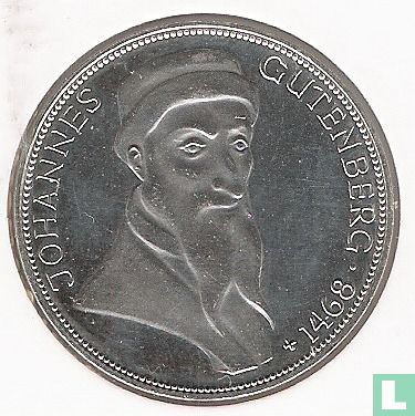 Deutschland 5 Mark 1968 "500th anniversary Death of Johannes Gutenberg" - Bild 2