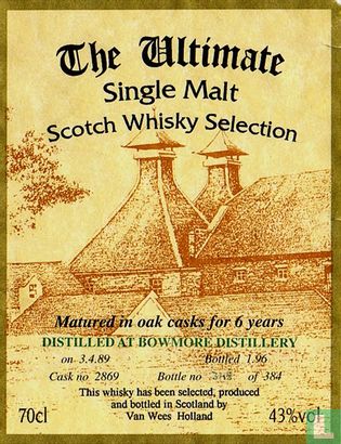 Whisky Label Bowmore 6 y.o. Ultimate Selection