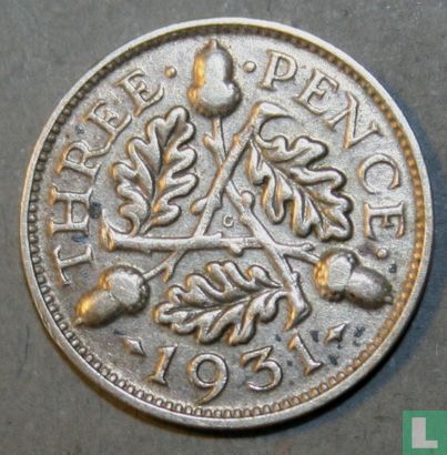 Verenigd Koninkrijk 3 pence 1931 - Afbeelding 1