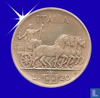 Italië 20 lire 1936 - Afbeelding 1