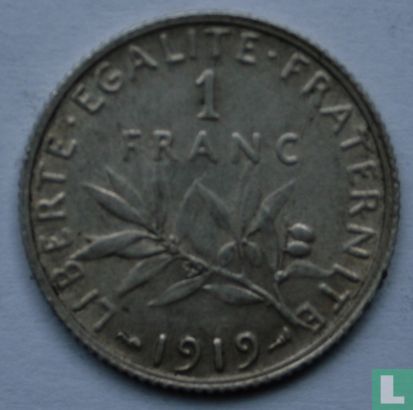 Frankrijk 1 franc 1919 - Afbeelding 1