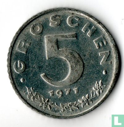 Oostenrijk 5 groschen 1971 (PROOF) - Afbeelding 1