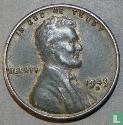 Verenigde Staten 1 cent 1943 (staal bekleed met zink - D) - Afbeelding 1