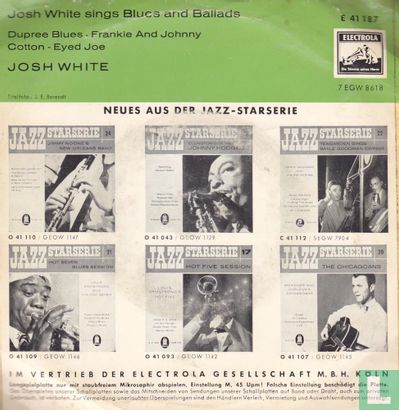 Josh White Sings Blues and Ballads  - Afbeelding 2