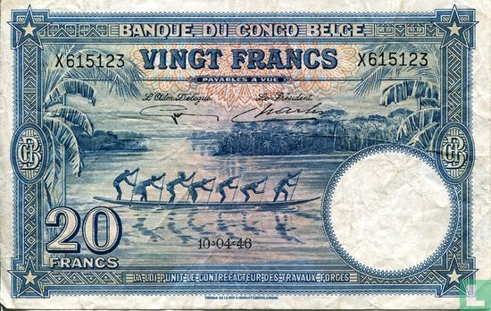 Belgisch-Kongo 20 Franken 1946 - Bild 1