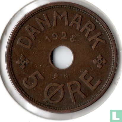 Dänemark 5 Øre 1928 - Bild 1