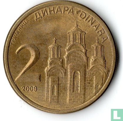 Serbia 2 dinara 2009 (nickel-brass) - Image 1