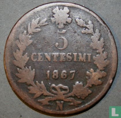 Italie 5 centesimi 1867 (N) - Image 1