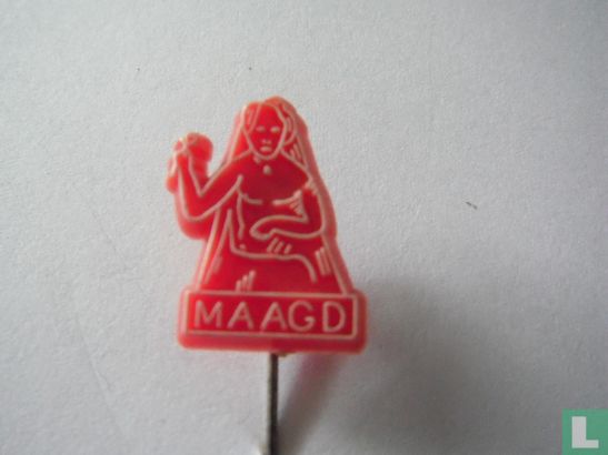 Maagd [wit op rood]
