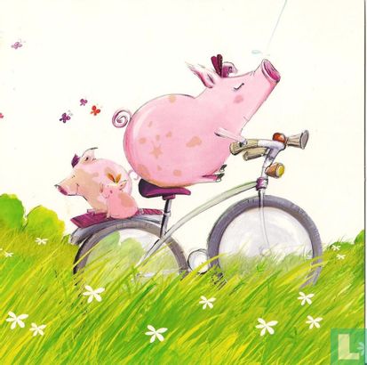 3 varkens op fiets (CC 1259) - Image 1