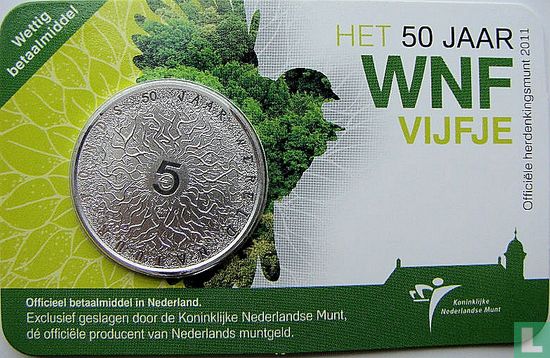Netherlands 5 euro 2011 (coincard) "50 years World Wildlife Fund" - Image 1