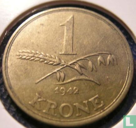 Denmark 1 krone 1942 - Image 1