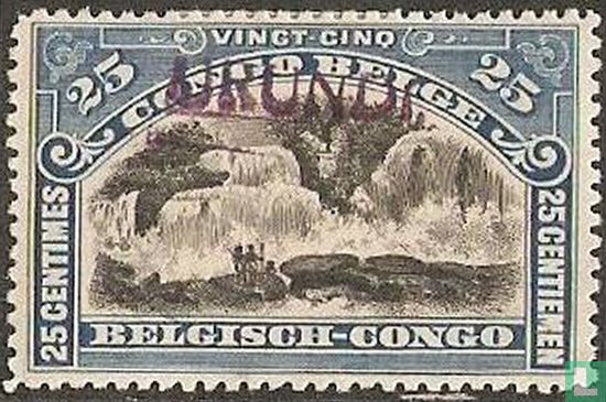 Landschappen en diversen Belgisch Congo 1915 - opdruk "Urundi" - Type "Du Havre"