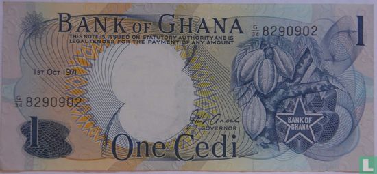 Ghana 1 Cedi 1971 - Image 1