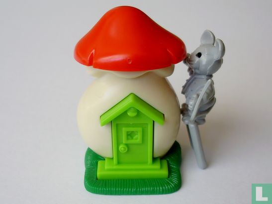Paddestoel huisje met muis - Afbeelding 1
