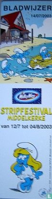 Bladwijzer Smurfin Stripfestival Middelkerke