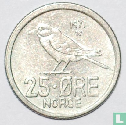 Norwegen 25 Øre 1971 - Bild 1