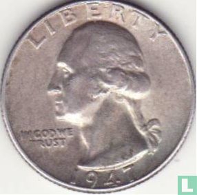 États-Unis ¼ dollar 1947 (sans lettre) - Image 1