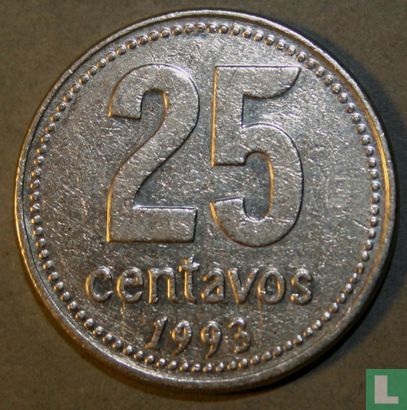 Argentinië 25 centavos 1993 (koper-nikkel - type 2) - Afbeelding 1