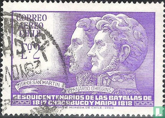 J.F. de San Martin et Bernardo O'Higgins