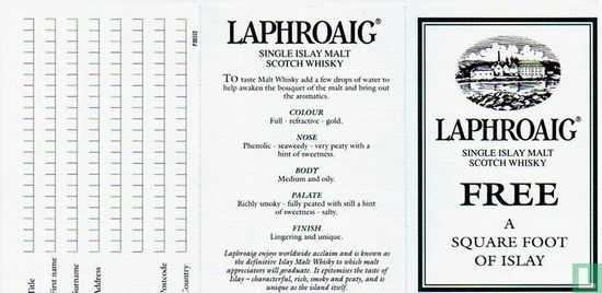 Laphroaig Single Islay malt Scotch Whisky - Free - A Square Foot Of Islay